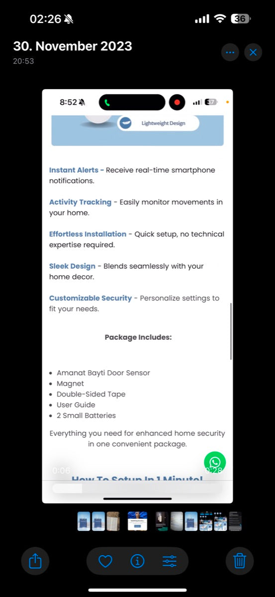 Smart Door & Window Security Sensor | Wireless Alarm
